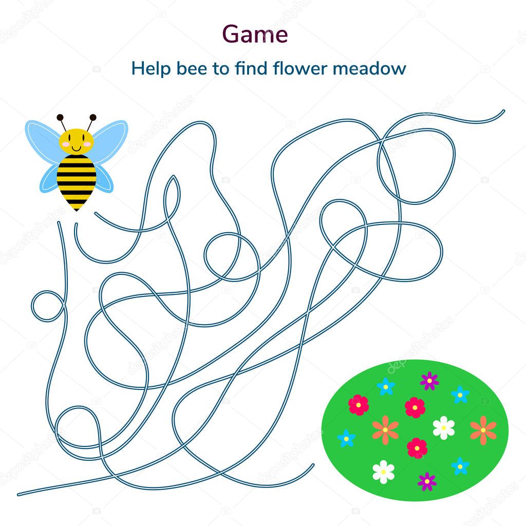 vector illustration. game for children. maze or labyrinth for ki