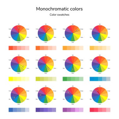 renk çemberi, infographics, palet, mono vektör çizim