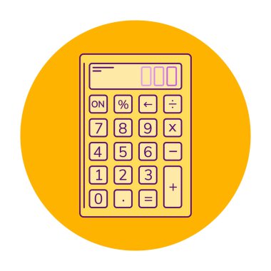 vektör çizim simgesini turuncu hesap makinesi