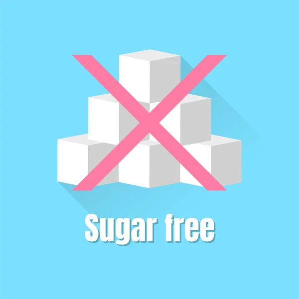 Vecteur plat icône signe sucre gratuit — Image vectorielle