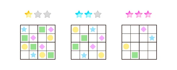 Ilustração vetorial. Sudoku para crianças com fotos em diferentes —  Vetores de Stock