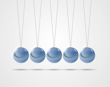 Vektör çizim. Gerçekçi newton beşik veya sarkaç. Metal