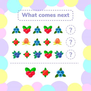 Vektör çizim. Eğitim mantığı okul öncesi çocuklar için oyun. WH