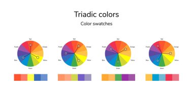 vector illustration of color circle, infographics, palette, tria clipart