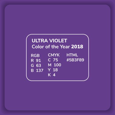 Vektör çizim. 2018 yılın renk.