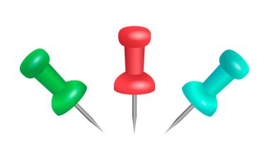 Vektör çizim. Office 3d iğneye topluluğu. gerçekçi