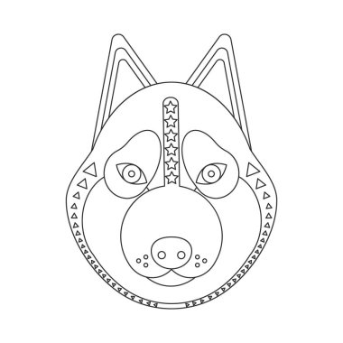 Çocuklar için boyama kitabı. illüstrasyon, köpek vektör