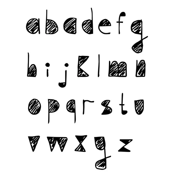 ベクトル イラスト、文字、白地に黒の手書きアルファベット — ストックベクタ
