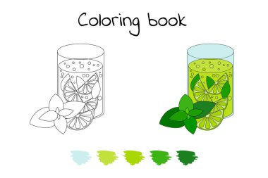 Çocuklar için boyama kitabı. Vektör çizim. l ile limonata