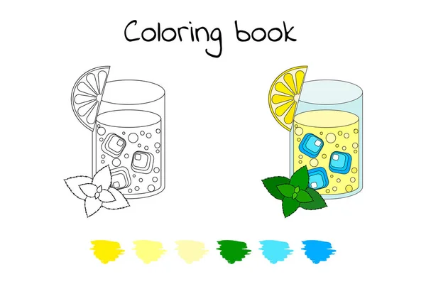 Kleurboek voor kinderen. Vectorillustratie. citroen munt pik — Stockvector