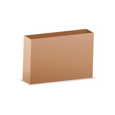 Vektör çizim. gerçekçi 3d karton kutu. mockup desi için