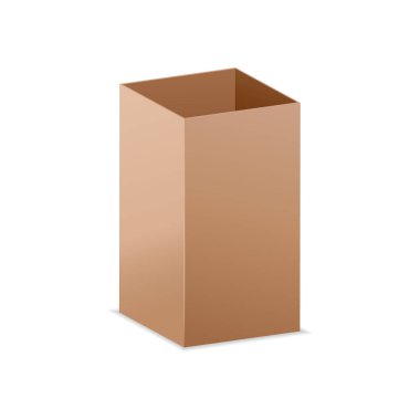 Vektör çizim. gerçekçi 3d karton kutu. mockup desi için