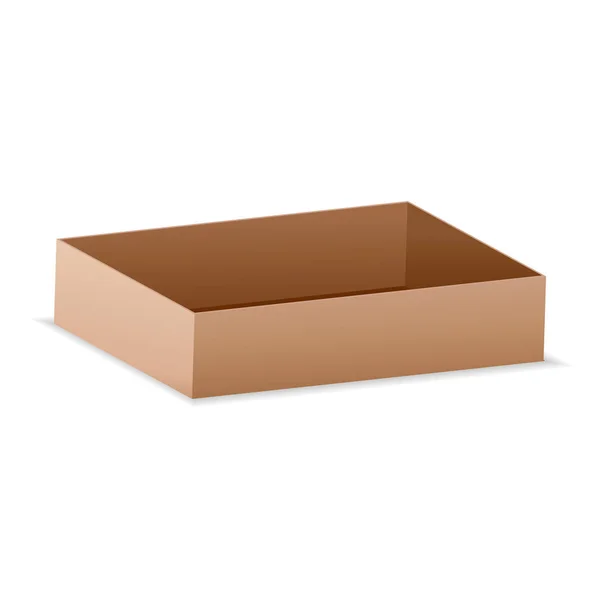 Vector illustration. realistic 3D cardboard box. mockup for desi — Stock Vector