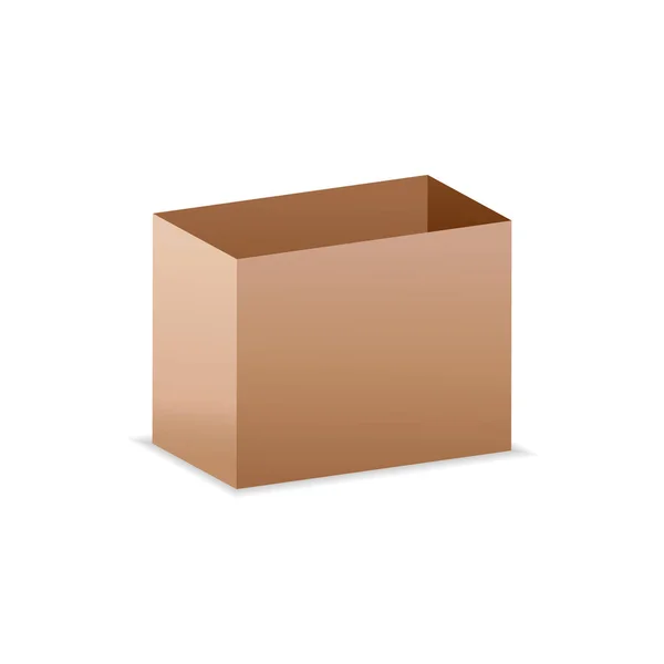 Vector illustration. realistic 3D cardboard box. mockup for desi — Stock Vector