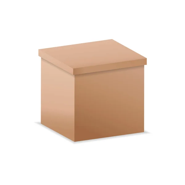 Vector illustration. realistic 3D cardboard box. mockup for desi — Stock Vector