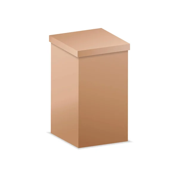 Vector illustration. realistic 3D cardboard box. mockup for desi — Stock Vector