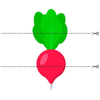 Vektör çizim. Okul öncesi çağındaki çocuklar için bir oyun. Kesme t