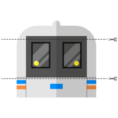 Vektör çizim. Okul öncesi çağındaki çocuklar için bir oyun. Resmi parçalar halinde kesin. Doğru sırada katlayın. Mozaik. taşıma. metro treni. Shanghai