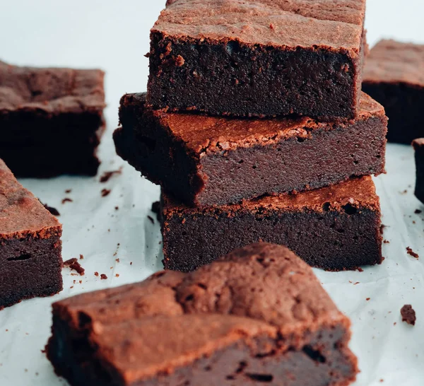 Torre Brownie Chocolate Brownies — Foto de Stock