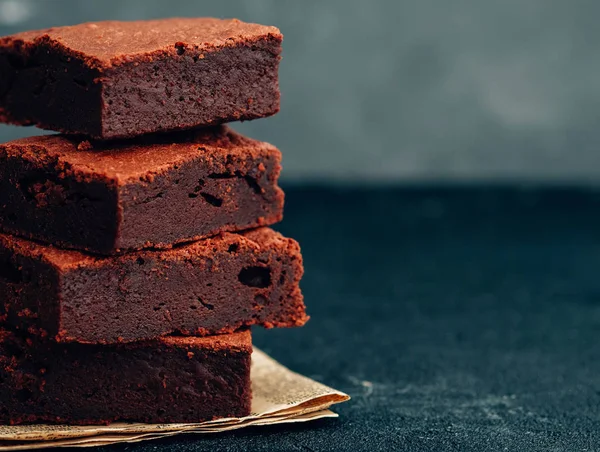 Torre Brownie Chocolate Brownies — Foto de Stock