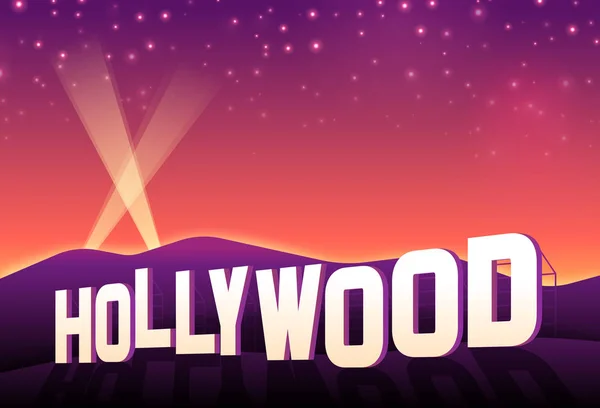 Hollywood heuvels teken — Stockvector