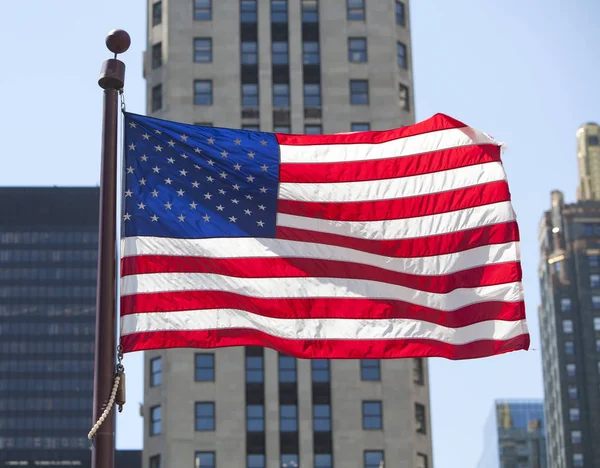 Amerikansk flagga stad — Stockfoto