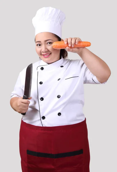 Aziatische vrouw chef-kok — Stockfoto