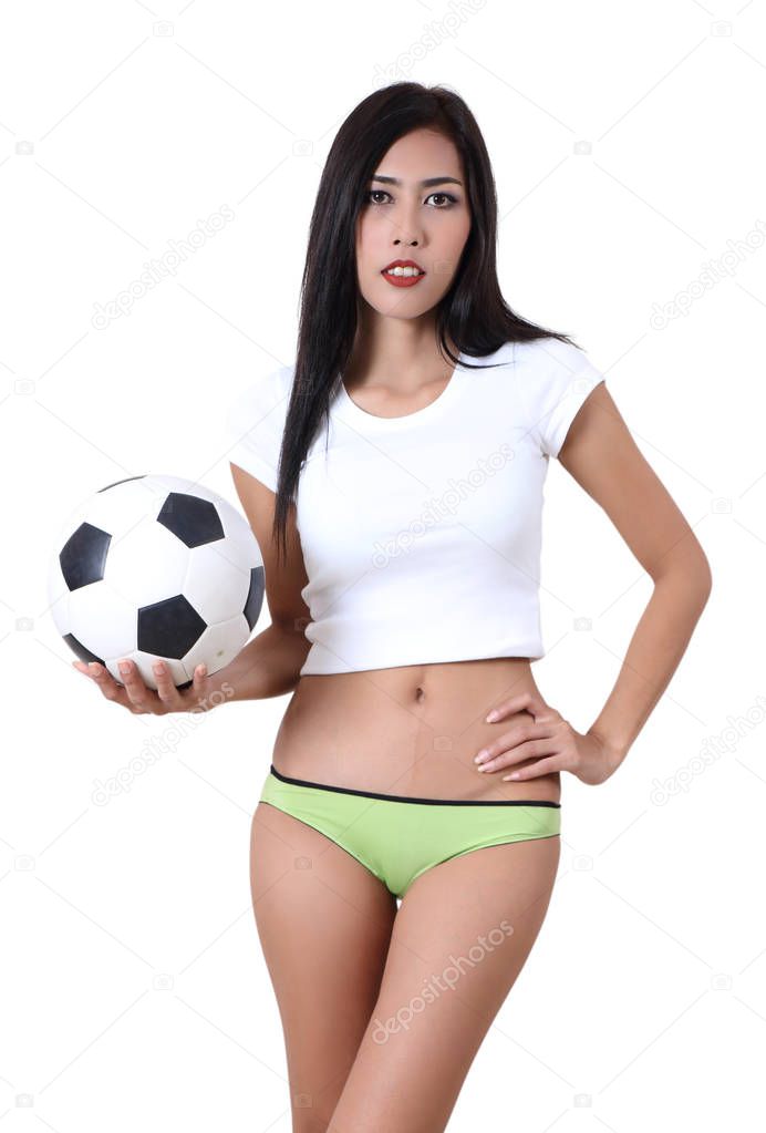 woman and football
