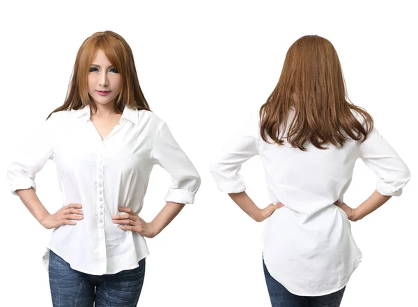 Mujer camisa blanca —  Fotos de Stock