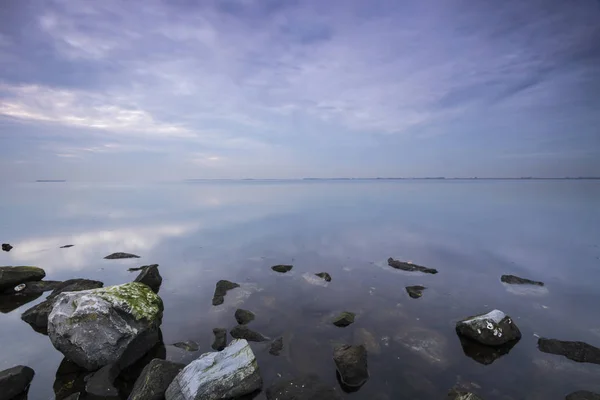 Západ slunce na Grevelingenmeer — Stock fotografie