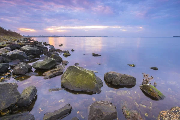 Západ slunce na Grevelingenmeer — Stock fotografie