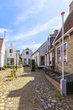 Tipik evleri ve mimaride Den Burg, VI ile sokak görünümü