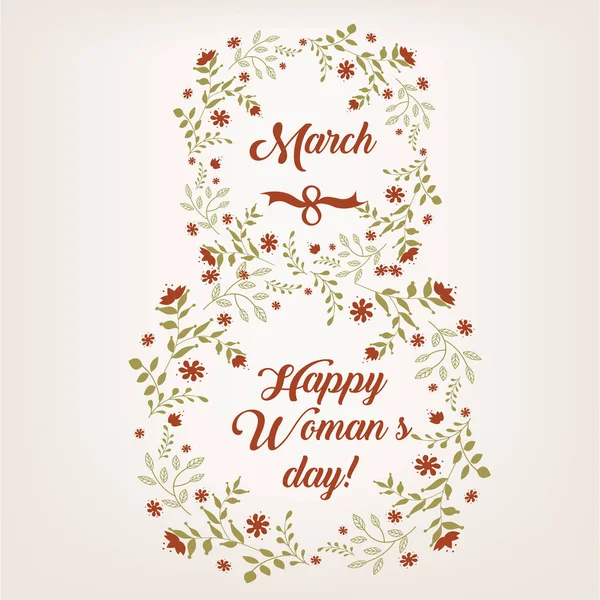 Women s day greeting card march — Stock Vector