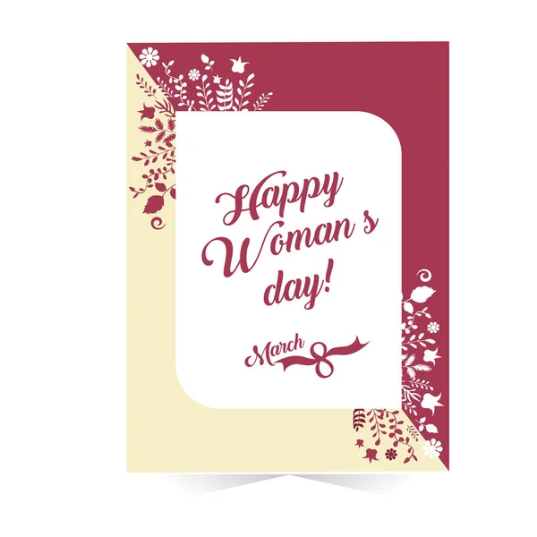 Día de las mujeres tarjeta de felicitación marcha — Vector de stock