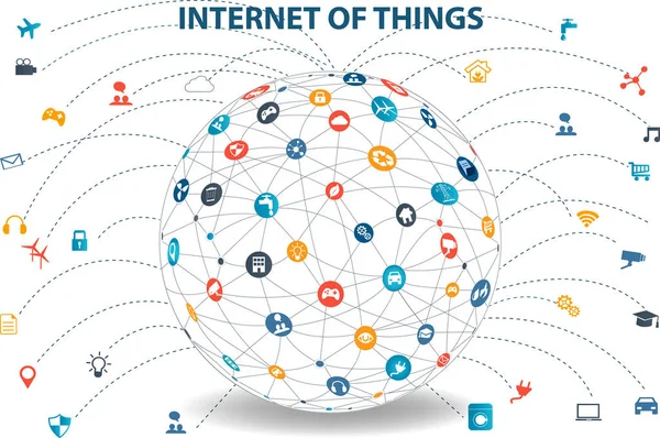 Concepto de Internet de las cosas y tecnología de computación en nube — Archivo Imágenes Vectoriales