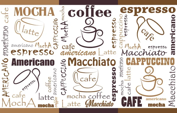 Posters modernos com fundo de café —  Vetores de Stock