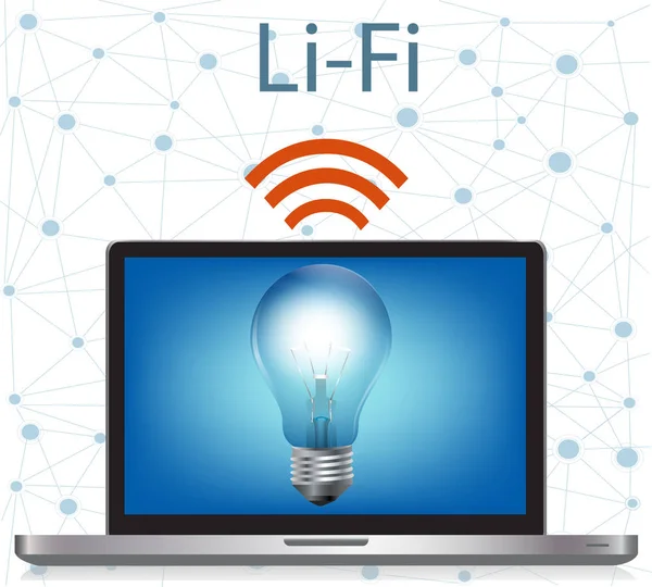 Li Fi teknoloji ve ağ kavramı — Stok Vektör