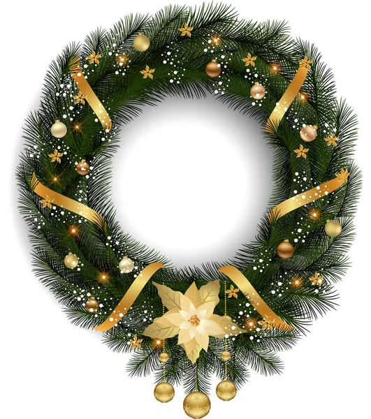 Traditional Christmas Wreath — Stock Vector