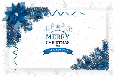 Noel ve yeni yıl tebrik kartı.