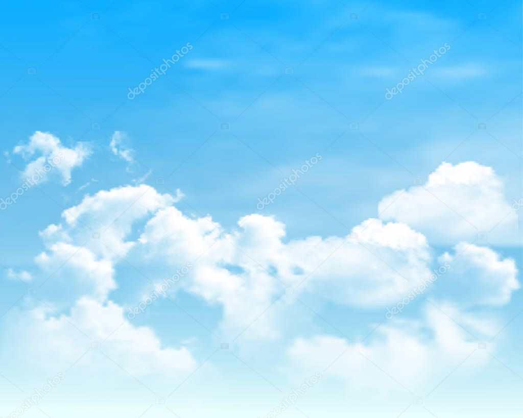 Background with clouds on blue sky.Vector background.