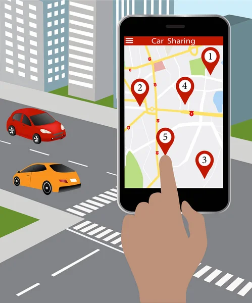 Concepto de coche compartido — Archivo Imágenes Vectoriales