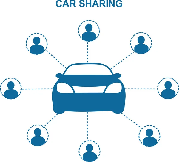 Concepto de coche compartido — Archivo Imágenes Vectoriales