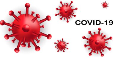 COVID-19 viral hastalık hücresi ile geçmiş. Covid-19 tehlikeli virüs taşıyıcı illüstrasyonu