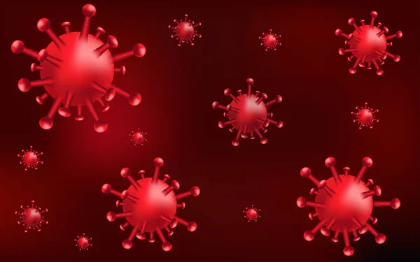 Covid 19ウイルス病細胞を用いた背景Covid 19ウイルスベクターイラスト — ストックベクタ