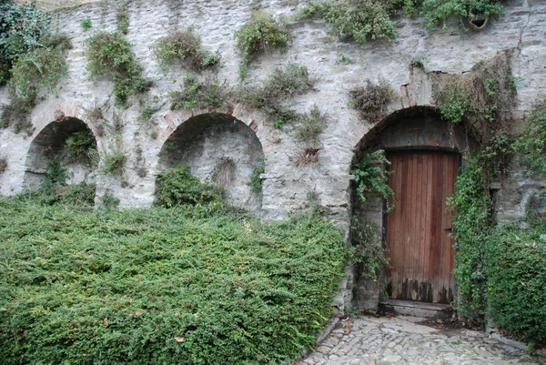 Staré dveře zámku Serralunga d'Alba — Stock fotografie