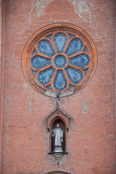 Facade of the Church of San Lorenzo ad Alba, Piedmont - Italy. S — Stock Photo, Image