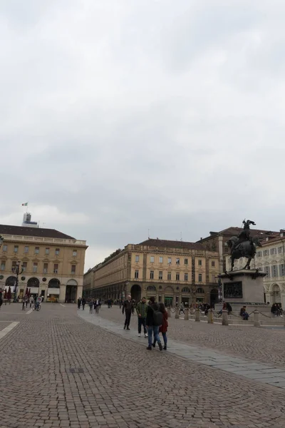 Italien - Turin, San Carlo Square, mars 2018 — Stockfoto