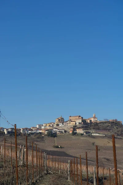 Vesnice Morra Kopci Langhe Piemont Itálie — Stock fotografie