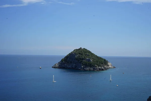 Vue Île Bergeggi Ligurie Italie — Photo