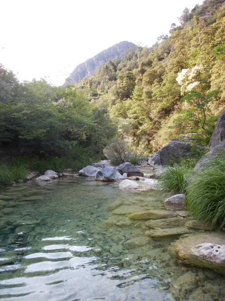 Rio Barbaira Stream Rocchetta Nervina Liguria Italia — Stok Foto